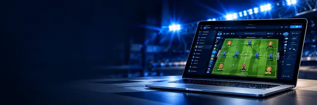 Notebook com simulação de campo de futebol